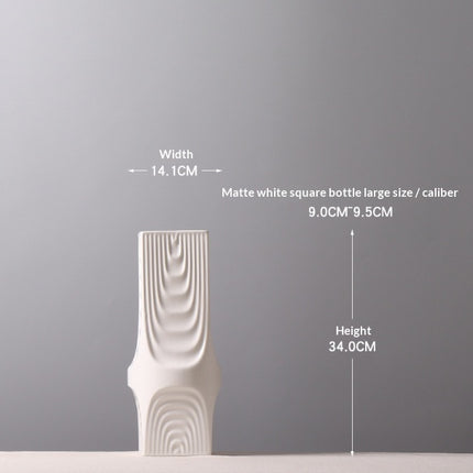 Nordic Geometric Ceramic Vase – Square & Hexagon Minimalist Design