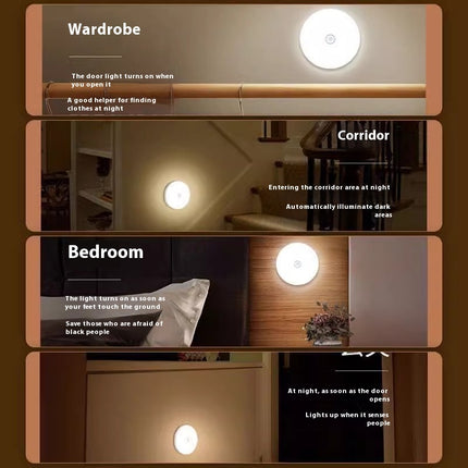 Rechargeable Round LED Wall Lights – Motion Sensor | Long Battery Life