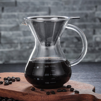 Glass Drip Brew Coffee Pot ☕ – 400ml, Rounded or Triangular