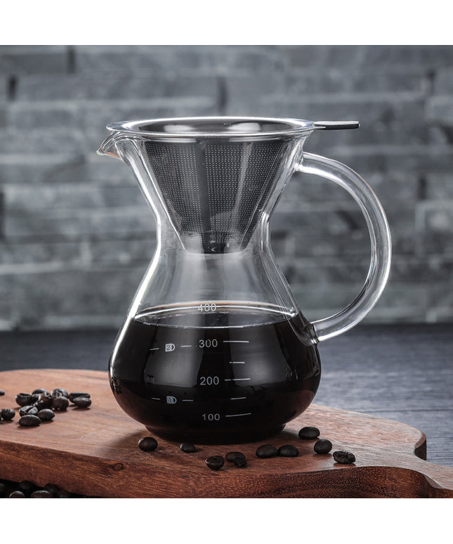 Glass Drip Brew Coffee Pot ☕ – 400ml, Rounded or Triangular