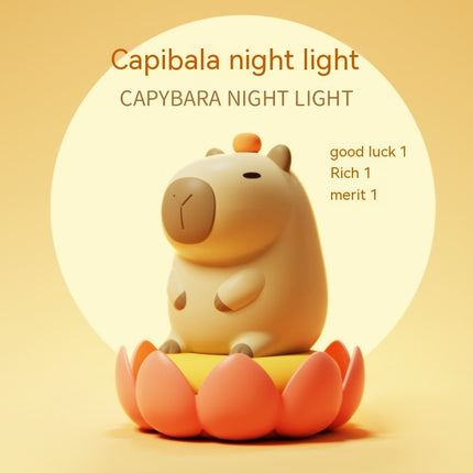 Capybara Night Light – Soft Silicone Rechargeable Lamp | Ikeame