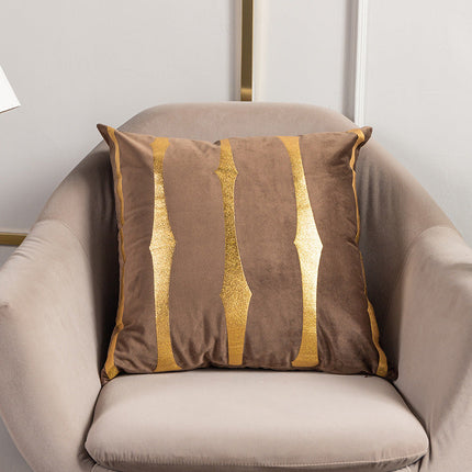 Golden Stripe Cushion Cover – 45x45cm in Beige or Brown