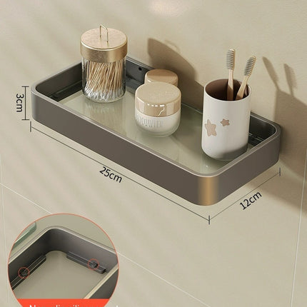 Bathroom Tempered Glass Simplicity Storage Rack