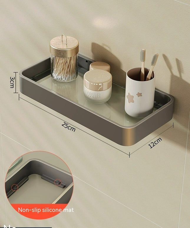 Bathroom Tempered Glass Simplicity Storage Rack