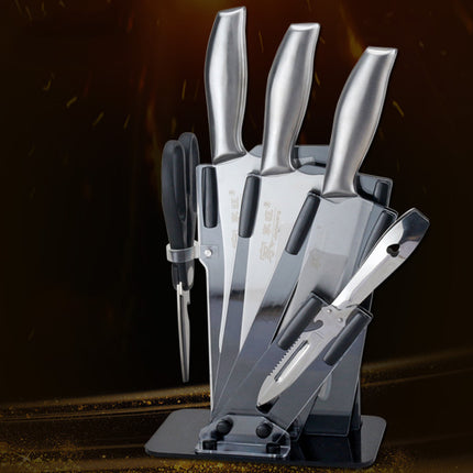 Kitchen Utensils & Knife Set – 6-Piece Stainless Steel with Holder