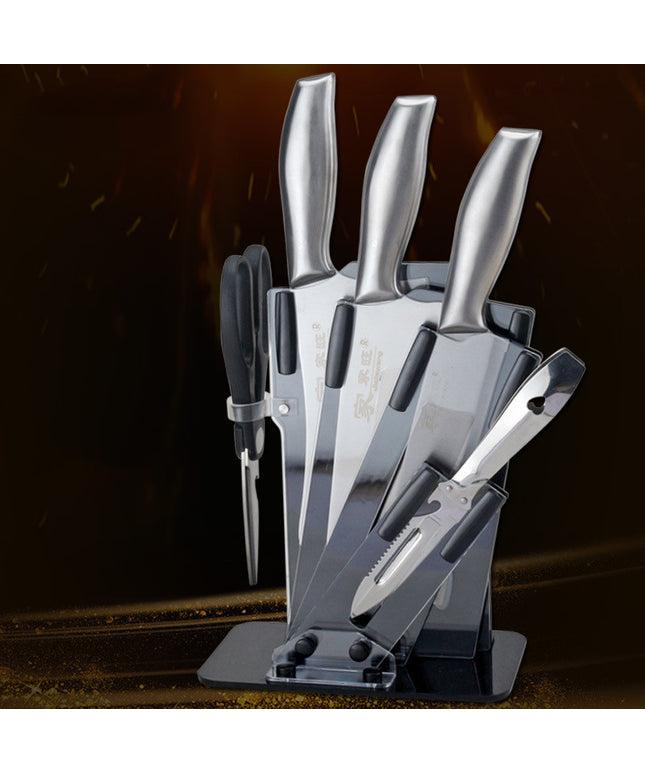 Kitchen Utensils & Knife Set – 6-Piece Stainless Steel with Holder