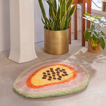 Papaya Bathroom Mat | Tropical Fruit Bath Rug