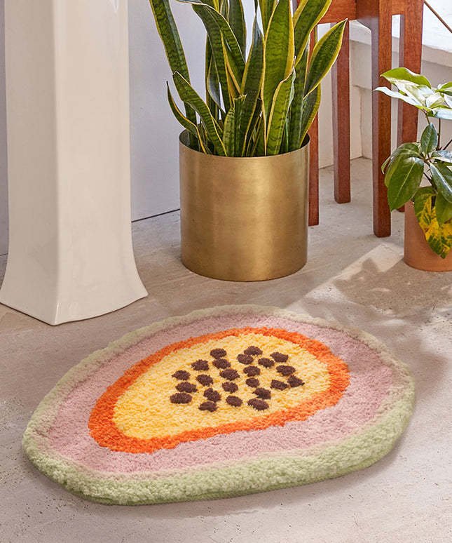 Papaya Bathroom Mat | Tropical Fruit Bath Rug