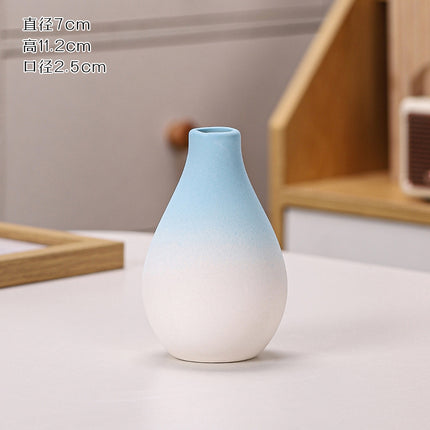 Gradient Macaron Ceramic Vase | Pastel Mini Decorative Vase