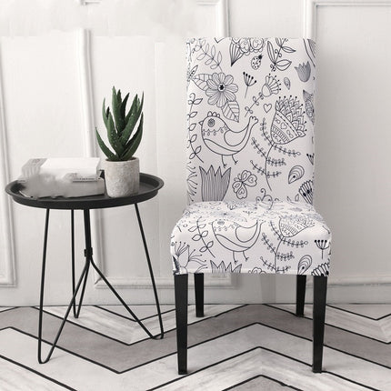 Stretch Dining Chair Covers | Elastic Printed Chair Slipcovers