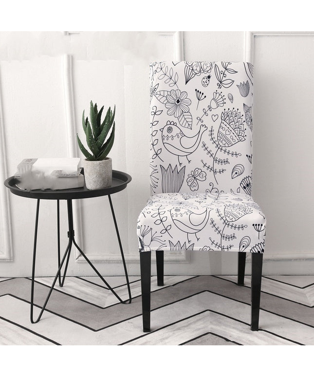Stretch Dining Chair Covers | Elastic Printed Chair Slipcovers