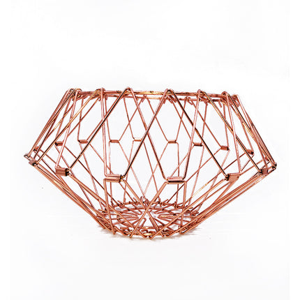 Copper Foldable Fruit Basket 🥭 – Multi-Shape Stainless Steel