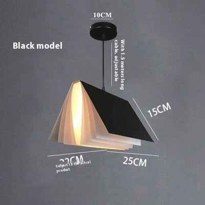 Book-Shaped Pendant Light – Creative Nordic Ceiling Lamp (Multiple Colours & Sizes)