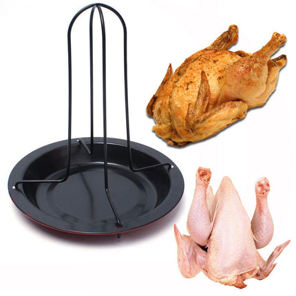 Upright Chicken Grill Pan – Carbon Steel | 20 × 18 cm