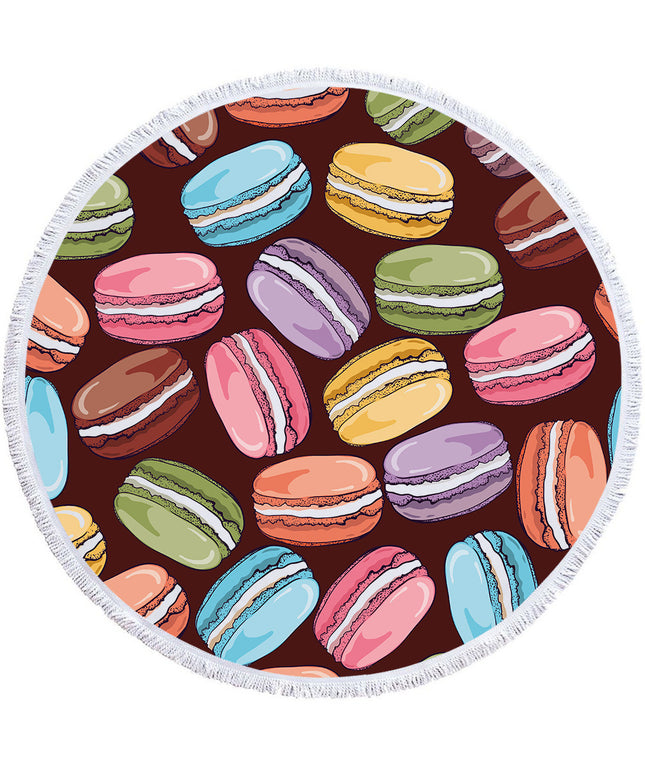 Round printed beach towel