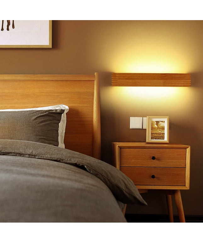 Nordic Solid Wood LED Wall Light — Mirror / Vanity / Bedside