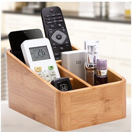 Bamboo Desktop Storage Box Multi-Purpose Organiser