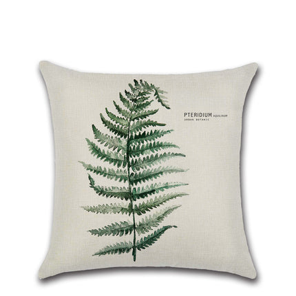 Flax Leaf Cushion Cover 45x45 | Minimalist Botanical