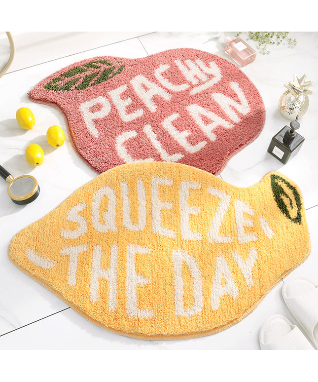 Fruit Bathroom Mat | Peach & Lemon Non-Slip Bath Rug