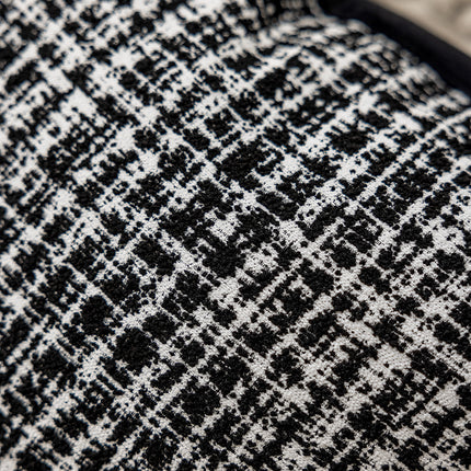 French Classic Velvet Cushion Cover – Black & White Sketch Design, 45x45cm