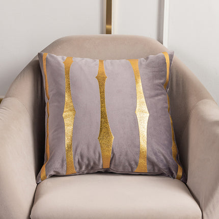 Golden Stripe Cushion Cover – 45x45cm in Beige or Brown