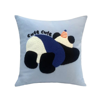Animal Embroidered Cushion 45x45 | Decorative Animal Pillow