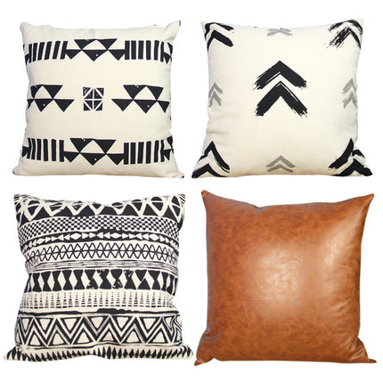 Luxury Boho Cushion Cover – Black & White or Brown