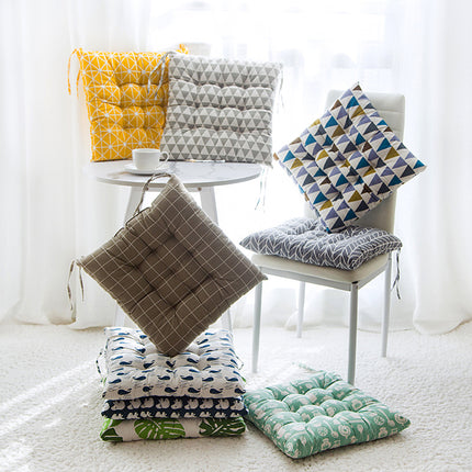 Summer Chair Cushion 40x40cm | Soft Linen Cotton Seat Pad