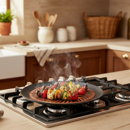Aluminum Titanium Ceramic Griddle/Grill Pan – Ultra-Durable | Ikeame