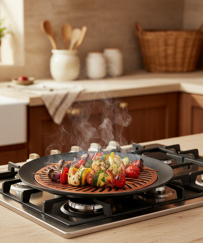 Aluminum Titanium Ceramic Griddle/Grill Pan – Ultra-Durable | Ikeame