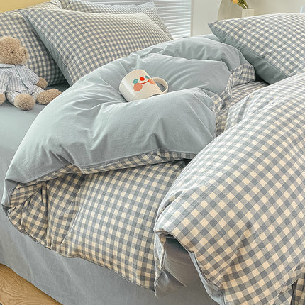 Cotton Bedding Set | Striped & Check Duvet Cover