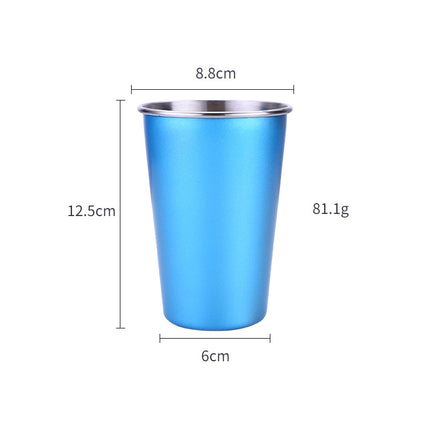 500ML Stainless Steel Travel Mug with Straw | Metallic Cup