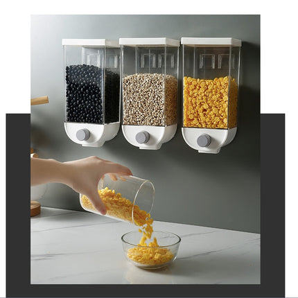 Wall Mounted Cereal Dispenser Airtight Grain Storage Box