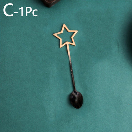 Creative color star 304 stainless steel spoon coffee stirring spoon
