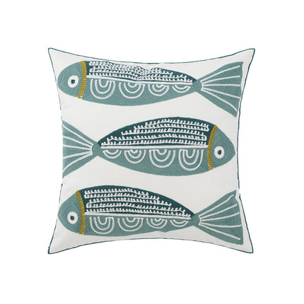 Nordic Embroidered Cushion Cover | Cotton Canvas Decorative Pillow