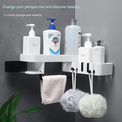 🧺 Double-Layer Corner Storage Rack – Modern Bathroom & Home Organiser