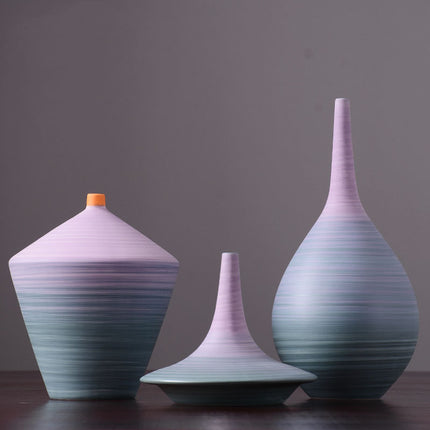 Abstract Gradient Ceramic Vase – Modern Art Statement Piece