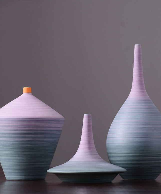 Abstract Gradient Ceramic Vase – Modern Art Statement Piece