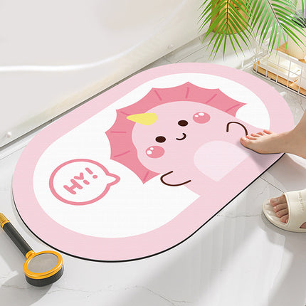Cute Cartoon Ellipse Door & Bath Mat (40 × 60 cm)