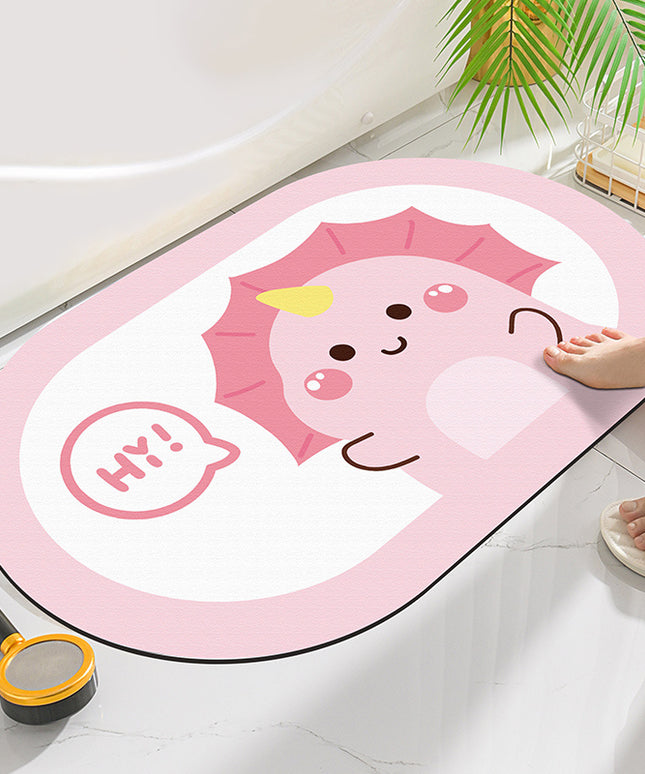 Cute Cartoon Ellipse Door & Bath Mat (40 × 60 cm)