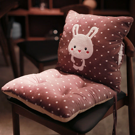 Cute Animal Seat Cushion with Backrest | Plush Chair Hugger