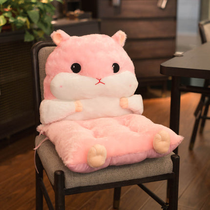 Cute Animal Seat Cushion with Backrest | Plush Chair Hugger