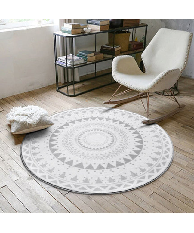 Nordic Round Rug Grey | Minimalist Circle Carpet