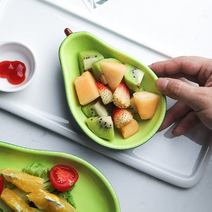 Avocado-shaped ceramic salad bowl