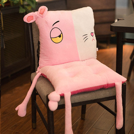 Cute Animal Seat Cushion with Backrest | Plush Chair Hugger
