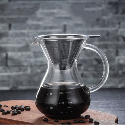Glass Drip Brew Coffee Pot ☕ – 400ml, Rounded or Triangular