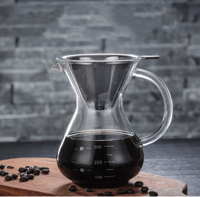Glass Drip Brew Coffee Pot ☕ – 400ml, Rounded or Triangular