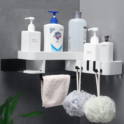 🧺 Double-Layer Corner Storage Rack – Modern Bathroom & Home Organiser