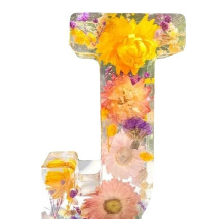Letter Flower Transparent Flowers Resin Night Light Ornaments