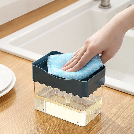 2-in-1 Kitchen Soap Dispenser with Sponge – Cleaning Box | Ikeame
